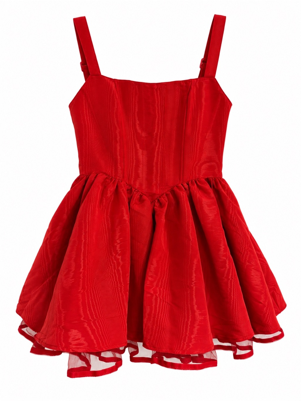 NWOT Sugar Thrillz Magic Moves Corset Dress Red Taffeta Mini Coquette - S